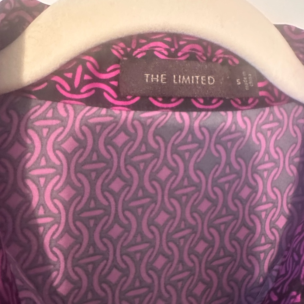 The Limited purple/navy geometric print, sleeveless dress, size small - Picture 6 of 7